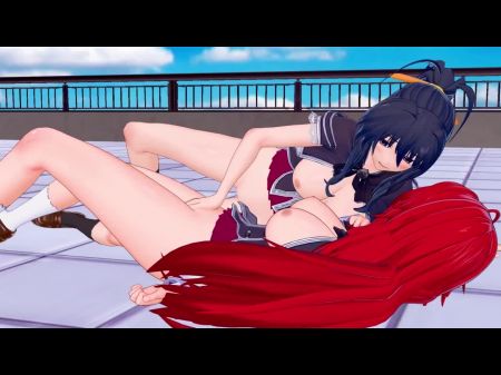 Dxd Big-titted Rias And Akeno Have Girl-on-girl Bang-out Hentai
