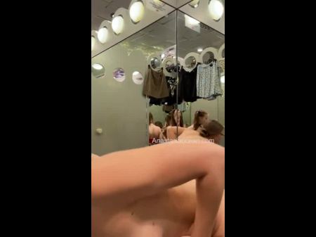 Chicks Have Fun Together , Touch Each Other In Fitting Room