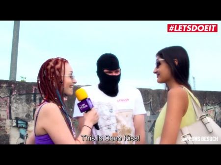 Coco Kiss Skinny German morena follaba a su fanático al aire libre 