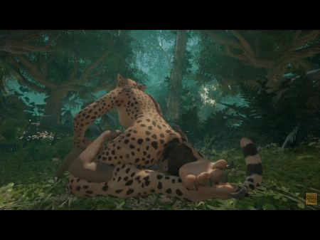 Vida selvagem \/ leopardo brincando com sua presa 