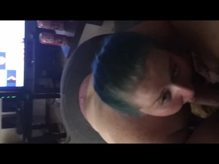 Phat Ass White Girl With Blue Hair Deepthroats And Fucks