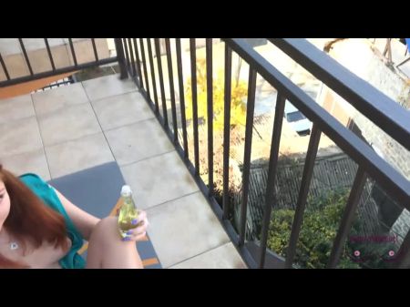 Hotty Does Fitness And Very First Footjob In The Life For Admirer #3 On The Balcony