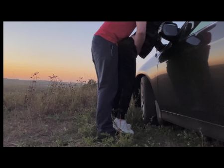 Awesome Sunset ! Having Sex A Horny Chick From Behind In The Forest