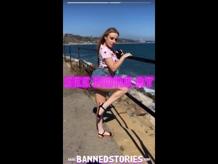 Total Blonde Babe Anna Claire Clouds Beach Sex mit rosa Bikini und einen wunderbaren großen Arsch 