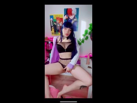 Cute Hinata Gingerly Plays With Vagina
