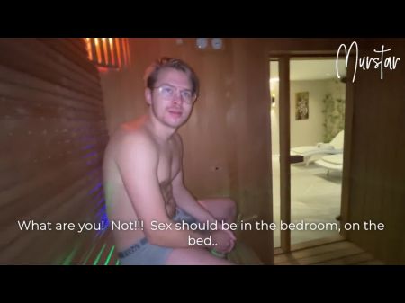 Risky Blow-job In Motel Sauna . I Blowjob Stranger