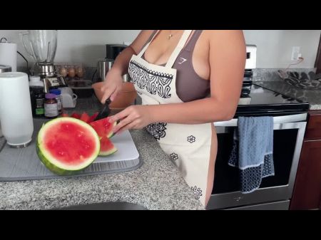 Giant Breast Latina Was Just Attempting To Cut Some Watermelons