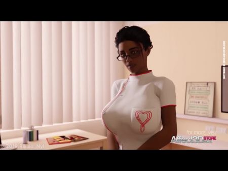 Ebony Nurse Hilft Ihrer Futanari -patienten In Einer Coolen 3d -animation 