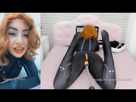 Black Widow Cosplay Fat Donk Chick Sucking And Banging With Her Fuckfest Machine