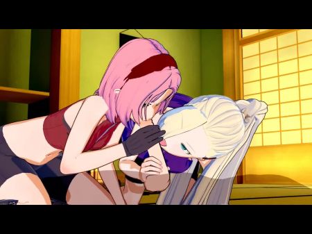Naruto - Sakura Haruno X Ino Yamanaka Triple Sex 3 Dimensional Anime Porn