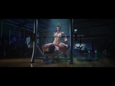 Overwatch Gym - Brigitte Cowgirl Work Out Into Creampie
