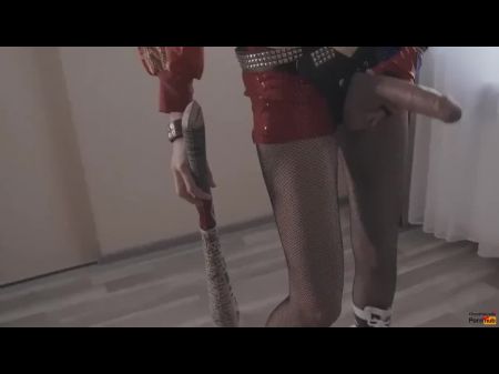 Harley Quinn Pegging Her Beau With Meaty Black Belt Cock Superb Cumshot To His Booty