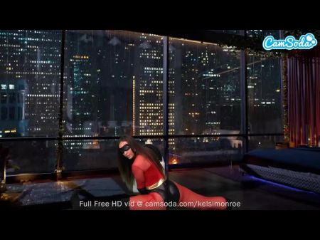 Big Donk Kelsi Monroe Cosplay As Elastigirl During Onanism Session On Sybian
