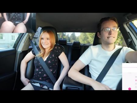 Surpreenda o controle de Justin Lush dentro de sua buceta enquanto dirigia o carro em público 