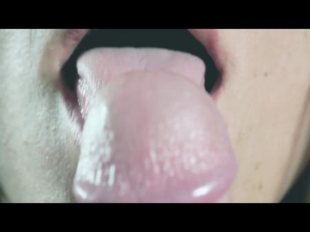 Close Up Sensuous Tongue Suck Off