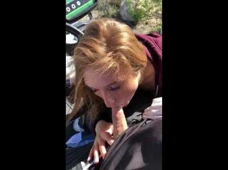 Chesty Teenager Deep Throats Penis On The Golf Course