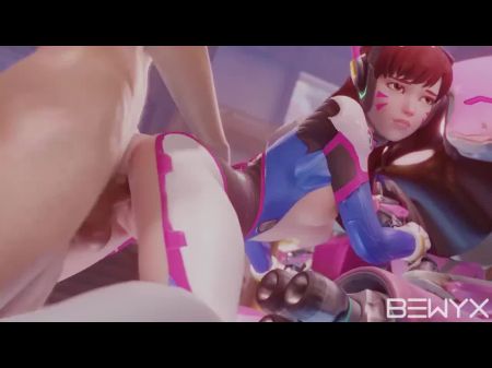 DVA مارس الجنس ضد Meka من Overwatch 3D NSFW الإباحية 