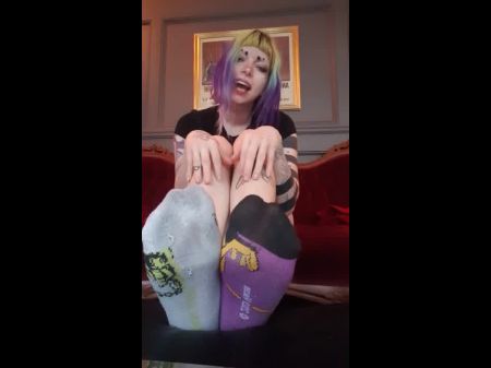 Sweaty And Smelling Gross Socks; Punk Female Dominance