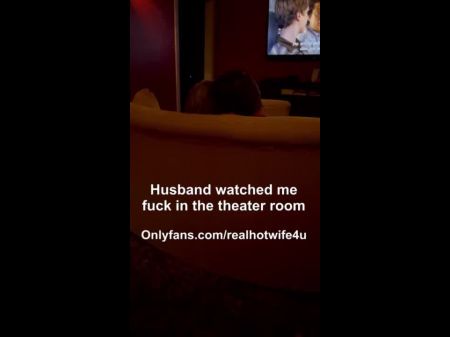 Hubby Spunks While Witnessing Wife Copulate Bull In Theater Apartment