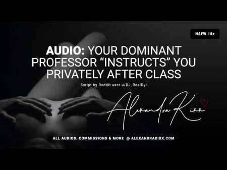 AUDIO: F4M Su profesor de dominación \instruye\ en privado después de la clase. 