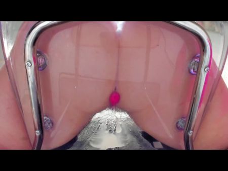 Squirt cremoso na cadeira de vidro Vibração Lush Big Tokens Isso significa grande show de orgasmo ao vivo 