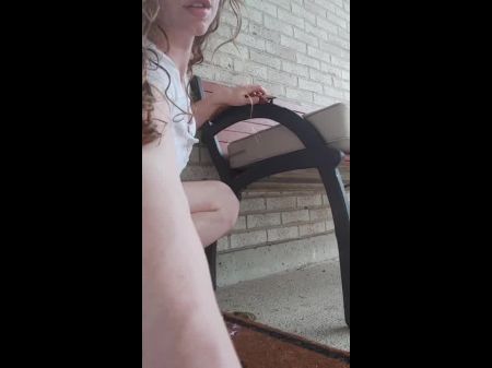 Ginger-haired Taunt And Have Fun On The Front Porch ( I Nearly Got Caught )