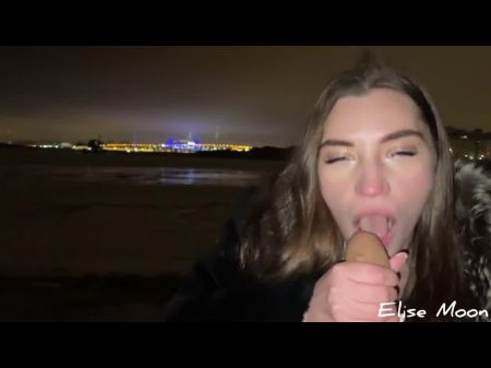 Russian Girl Deep Throats Excellent Beef Whistle In The Bitter Cold