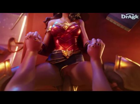 Point Of View - Wonder Woman Gets Missionary Fucked And Creampied