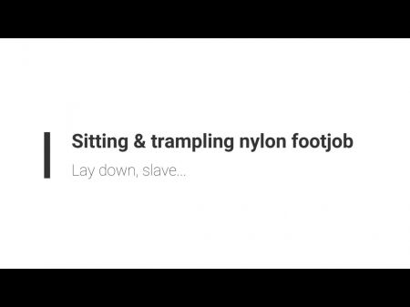 Sitting & Trampling Nylon Footjob Tease