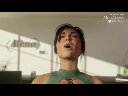Lara Croft Gets Standing Fucked And Creampied In The Office