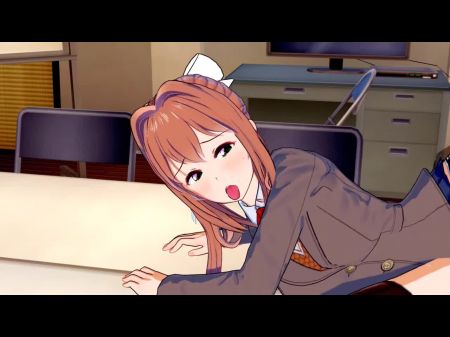 DDLC Monika تمتصك بعد Creampie 