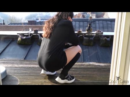 Fit First-timer Teen Stunner In Calvin Risky Sex On Balcony Pov (almost Caught ! )