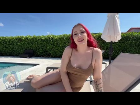 Busty Thick Red Head Neighbor Gets Immense White Pecker Hot Insatiable White Doll Bounces Humungous Arse Ass Pool
