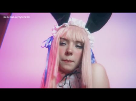 نائب الرئيس داخل بلدي جوارب دافئة في سن المراهقة. Fayjob و Kawaii Maid Cosplay 