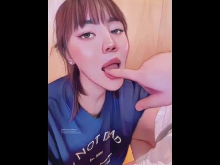 Uber-cute Asian Teen Oral Pleasure Gets Crazy Facial - Anime Remake