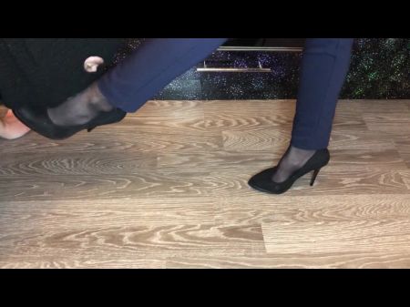 Black Nylon And High Heels Concubine Predominance Smell Footwear And Foot 