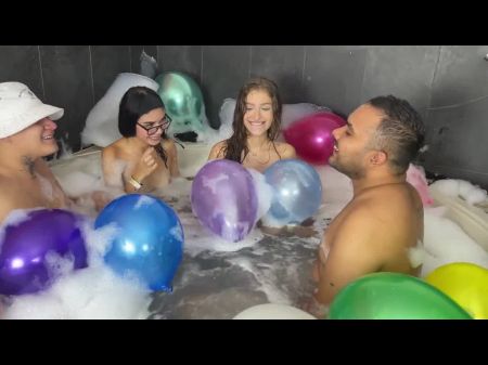 Yummy Orgy With My Fresh Pals In The Jacuzzi , Pregnant Girls Love