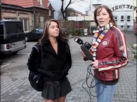 A Real Tramp Who Has Her Humungous Melons Photographed On The Street While She Goes To Fuck With Her Colleague