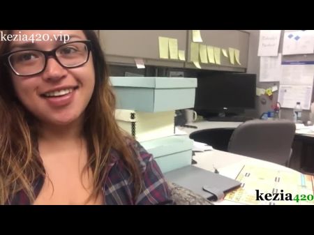 Frolicking With My Humungous Hooters At Work - Kezia420 -