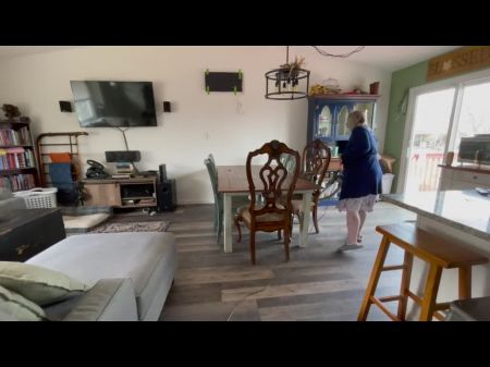 Spy On Mum Cleaning Nude In The Kitchen
