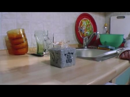 Ginger-haired German Teenage Making A Lollipop Spunk Hard In The Kitchen