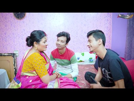 Desi Madrastra Hardcore Sexo áspero Con Su Dos Hijastro Película Completa 