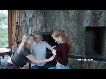 Uber-sexy Girl-on-girl Trio Orgy In Scenic Mountain Hideaway !