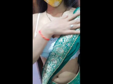 Bhabhi está quente em saree verde 