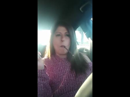 Cougar Smoking More 120 In The Car