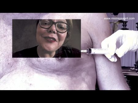 Mistress April - Saline Knocker Injection