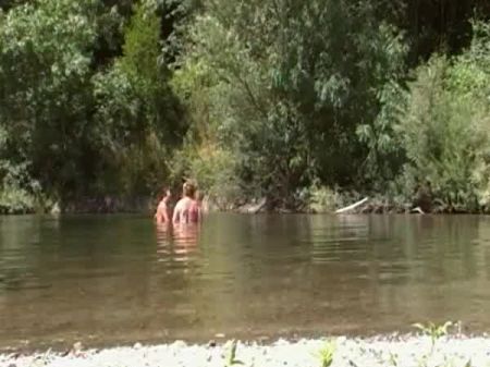 Nudist Mellow Duo At The River