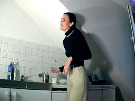 A Great - Looking German Woman Making Her Beaver Raw With A Faux-cock
