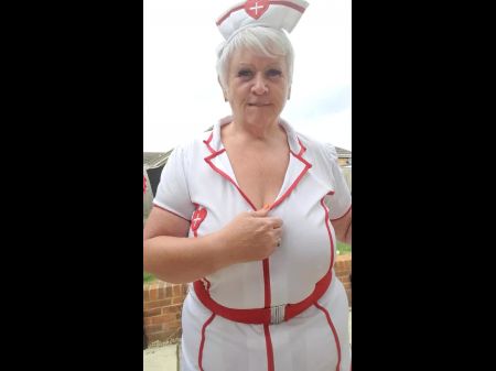 Nurse Joolz Out In All Her Glory In The Garden