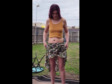 Getting Nude In The Backyard . Flashing Off My Cooch And Tits .